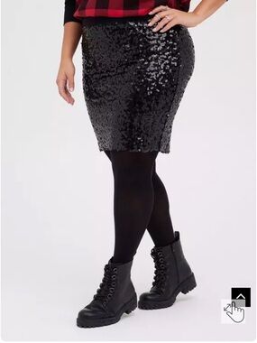 Black Mini Sequin Skirt